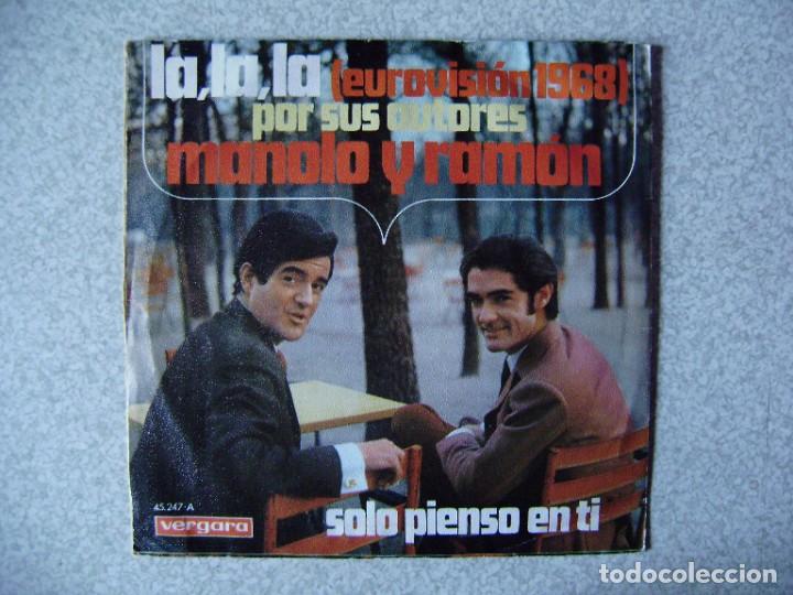 Discos de vinilo: MANOLO Y RAMON..LA LA LA + 1...EX - Foto 2