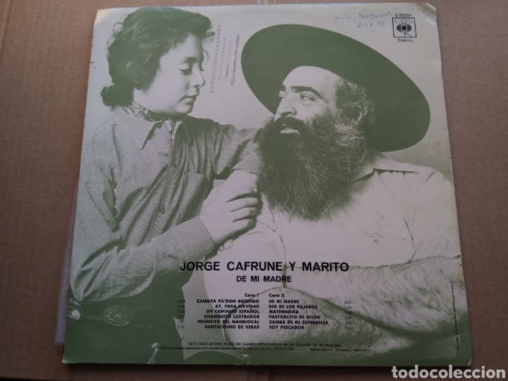 Discos de vinilo: LP DE MI MADRE/JORGE CAFRUNE Y MARITO - Foto 2