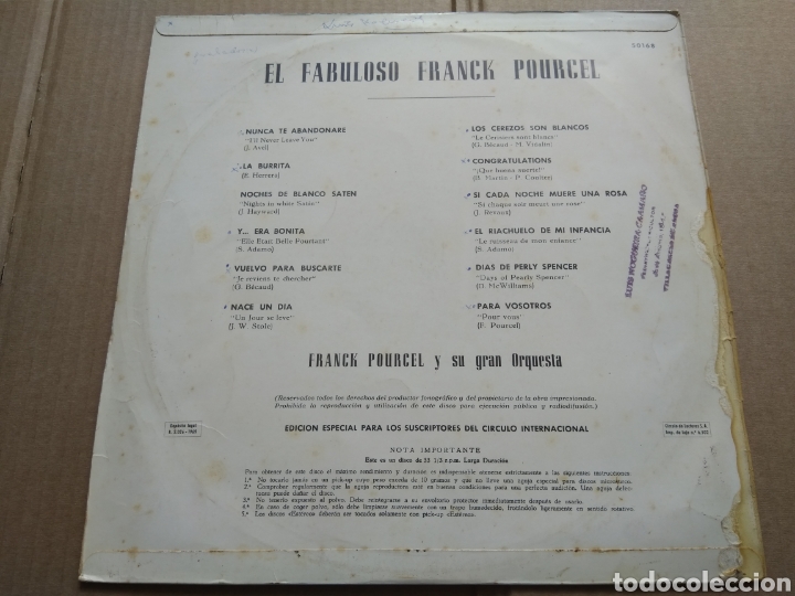 Discos de vinilo: LP FRANCK POURCEL Y SU ORQUESTA - Foto 2
