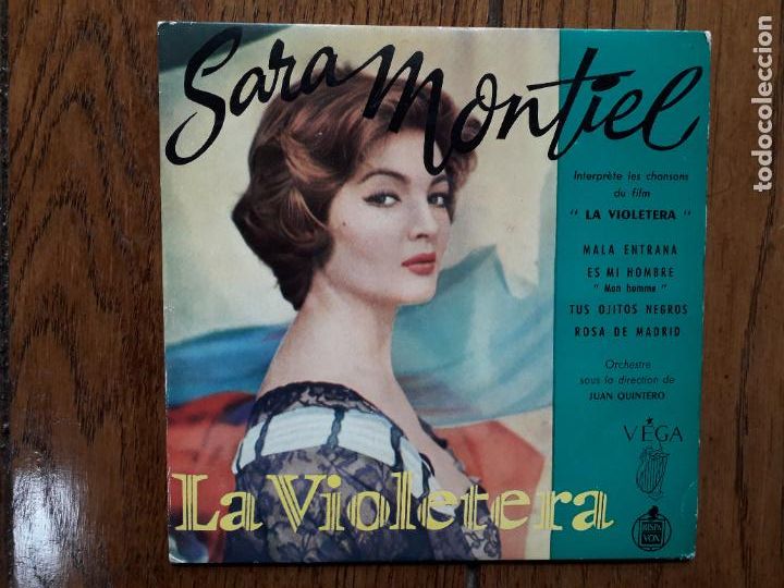 Discos de vinil: Sara Montiel - mala entraña + es mi hombre ( cantada en francés) + tus ojitos negros + rosa de Madr