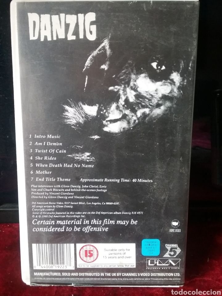 Discos de vinilo: DANZIG 1990 Giordano Produced 40 min.VHS Video. - Foto 2