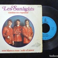 Discos de vinilo: LES SUNLIGHTS, SINGLE 2 CANCIONES. CANTAN EN ESPAÑOL. UNA BLANCA ROSA, ATLANTIC, 1968. H-337. MADRID