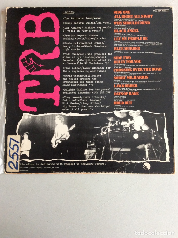 Discos de vinilo: Tom Robinson Band. TRB TWO - Foto 2