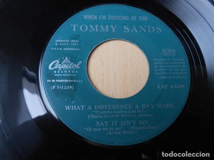 Discos de vinilo: TOMMY SANDS, EP, WHAT A DIFFERENCE A DAY MADE + 3, A&Ntilde;O 1961 - Foto 3