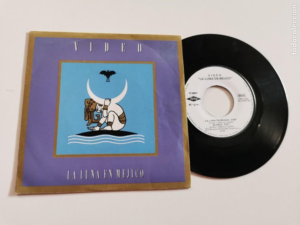 Disques de vinyle: VIDEO La luna en Mejico / Alunia SINGLE VINILO DEL A&Ntilde;O 1989 2 TEMAS TECHNO POP MUY RARO