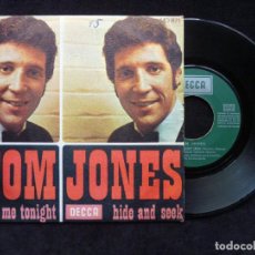 Discos de vinilo: TOM JONES, SINGLE 2 CANCIONES. LOVE ME TONIGHT. DECCA, 1969. MO 671. SAN SEBASTIAN