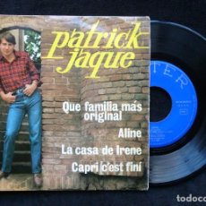 Discos de vinilo: PATRICK JAQUE, EP 4 CANCIONES, QUE FAMILIA MAS ORIGINAL. BELTER, 1966. 51.612. MADIRD. Lote 323323503