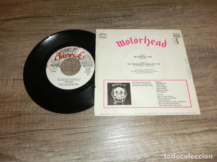 Discos de vinilo: MOTORHEAD - MOTORHEAD / THE TRAIN KEPT A-ROLLIN (SPAIN 1981) - Foto 2