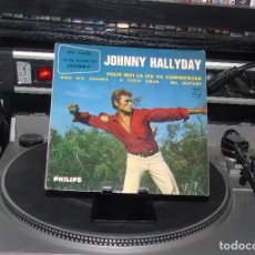 Discos de vinilo: JOHNNY HALLYDAY---- POUR MOI LA VIE VA COMMENCER + 3 ( NM OR M- ) ( VG+ )