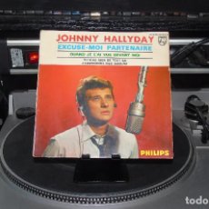 Discos de vinilo: JOHNNY HALLYDAY --CUTTIN IN & YOU´RE THE DEVIL IN DISGUISE & I SAW HER STANDING THERE--AÑO 1965
