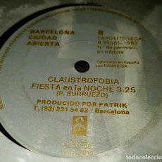 Discos de vinilo: PATRIK Y LA MARCA AMARILLA// CLAUSTROFOBIA (BARCELONA CIUDAD ABIERTA - 7” SPAIN 1983 ULTIMO RESORTE. Lote 323681323