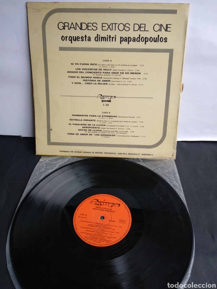 Discos de vinilo: *DIMITRI PAPADOPOULOS, &Eacute;XITOS DEL CINE, SPAIN, OLIMPO, 1975 - Foto 4