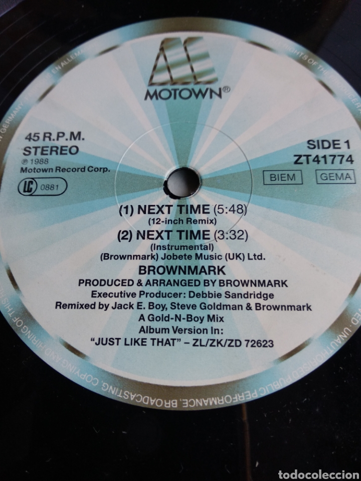 Discos de vinilo: *BROWNMARK, NEXT TIME, EU, MOTOWN, 1988 - Foto 3