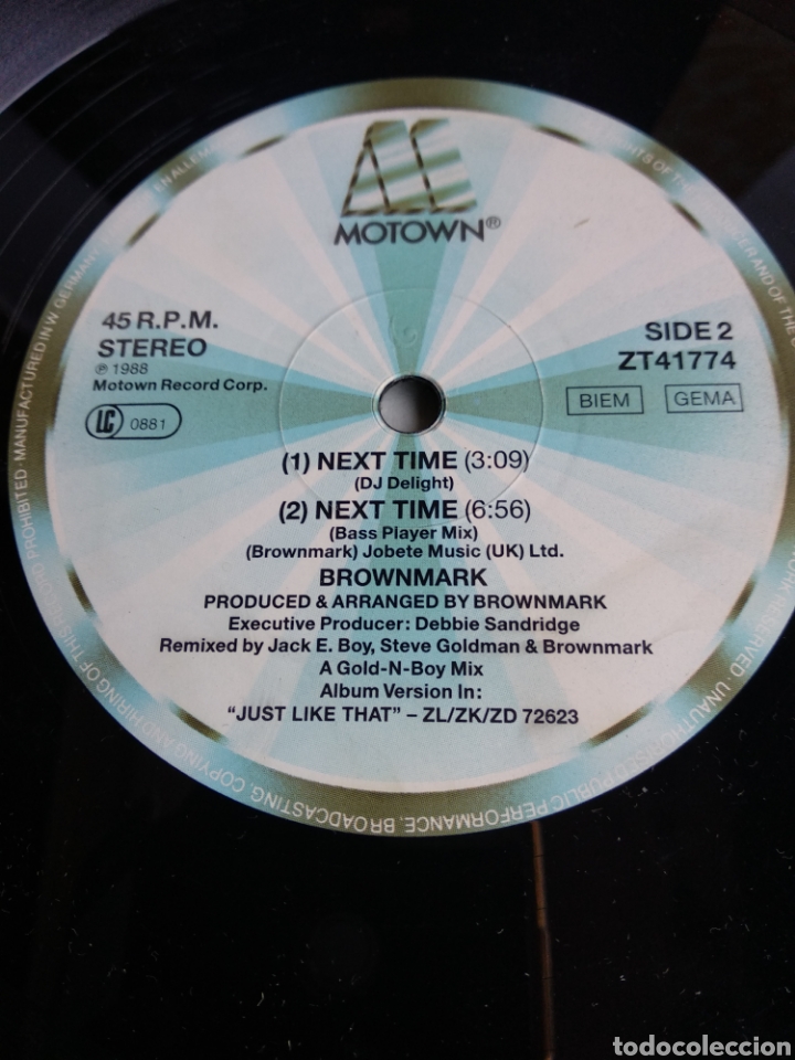 Discos de vinilo: *BROWNMARK, NEXT TIME, EU, MOTOWN, 1988 - Foto 4