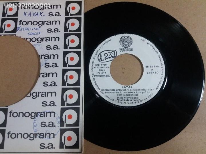 Discos de vinilo: KAYAK / STARLIGHT DANCER / SINGLE 7 PULGADAS - Foto 1