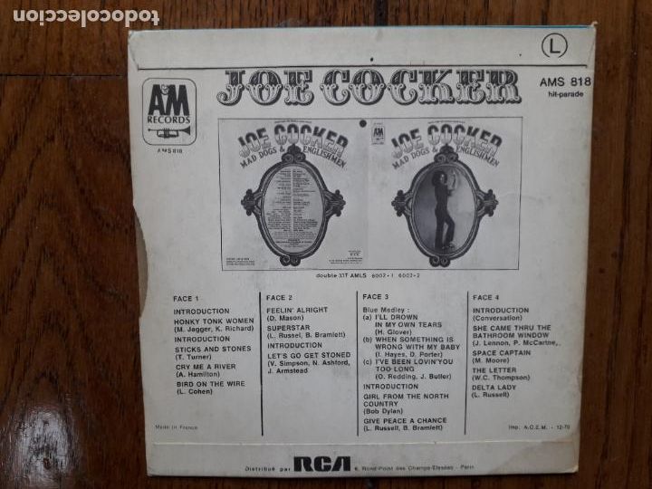 Discos de vinilo: Joe cocker - cry me a river + give peace a chance - Foto 2