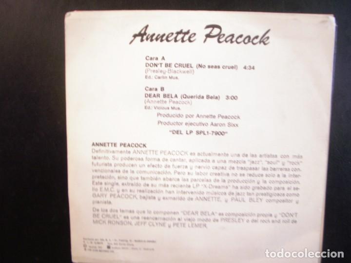 Discos de vinilo: ANNETTE PEACOCK- DON&acute;T BE CRUEL. SINGLE - Foto 2