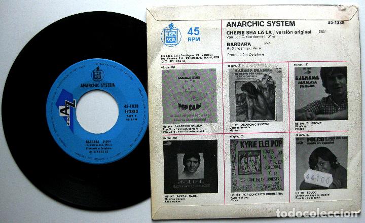 Discos de vinilo: Anarchic System - Cherie Sha La La - Single DiscAz / Hispavox 1974 BPY - Foto 2
