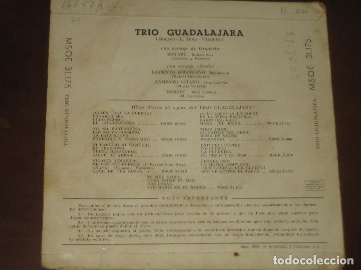 Discos de vinilo: TRIO GUADALAJARA - 1959 - Foto 2