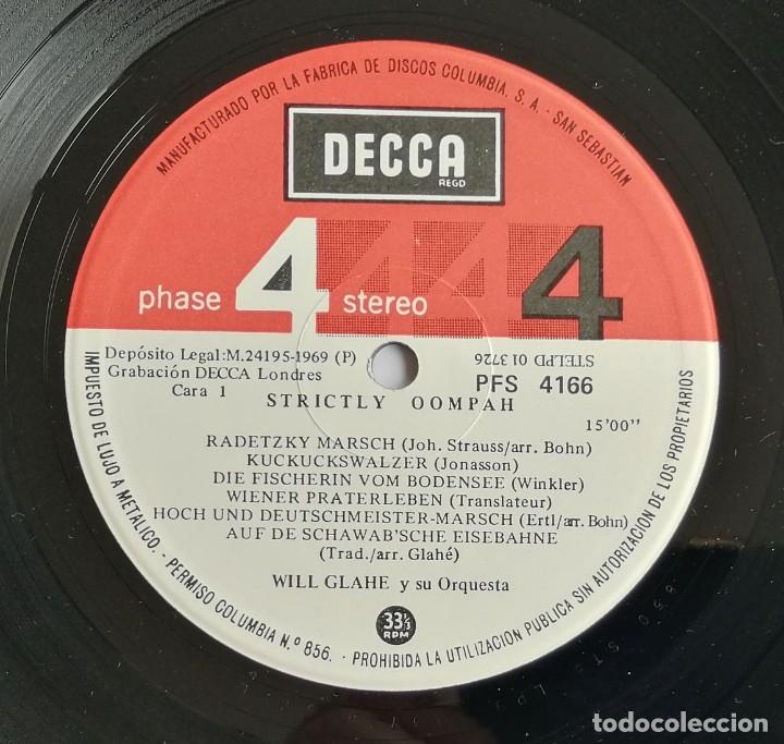 Discos de vinilo: Will Glah&eacute; y Su Orquesta, Strictly Oompah, Decca PFS 4166 - Foto 4