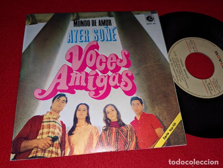Vinyl records: VOCES AMIGAS Mundo de amor/Ayer so&ntilde;e 7'' SINGLE 1969 Novola EXCELENTE ESTADO