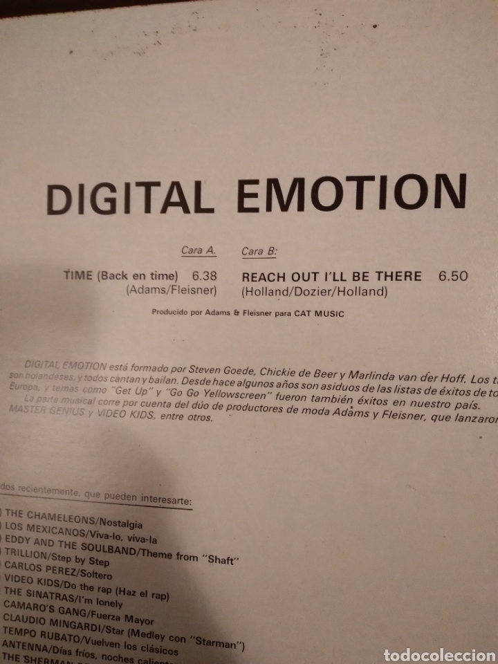 Discos de vinilo: DIGITAL EMOTION - TIME (BACK EN TIME) ES.85 - Foto 3