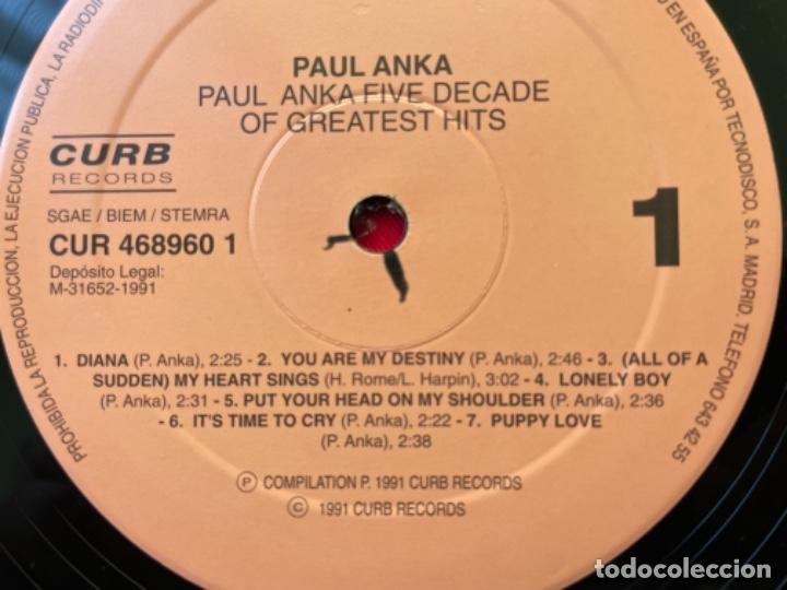 Discos de vinilo: PAUL ANKA - FIVE DECADES - GREATEST HITS - Foto 8
