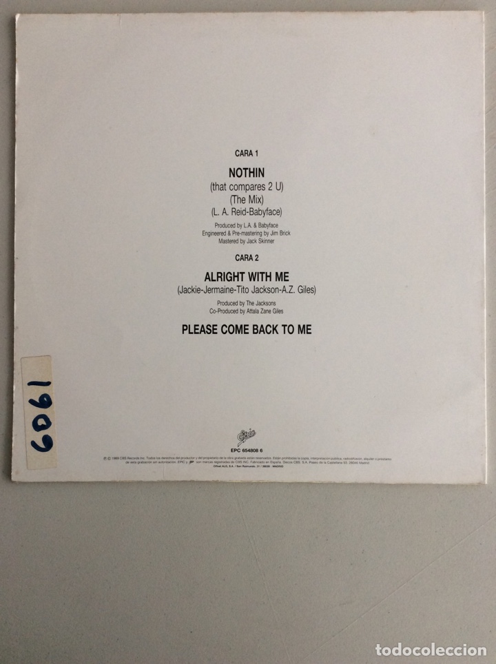 Discos de vinilo: The Jacksons. Nothin (that compares 2U) - Foto 2