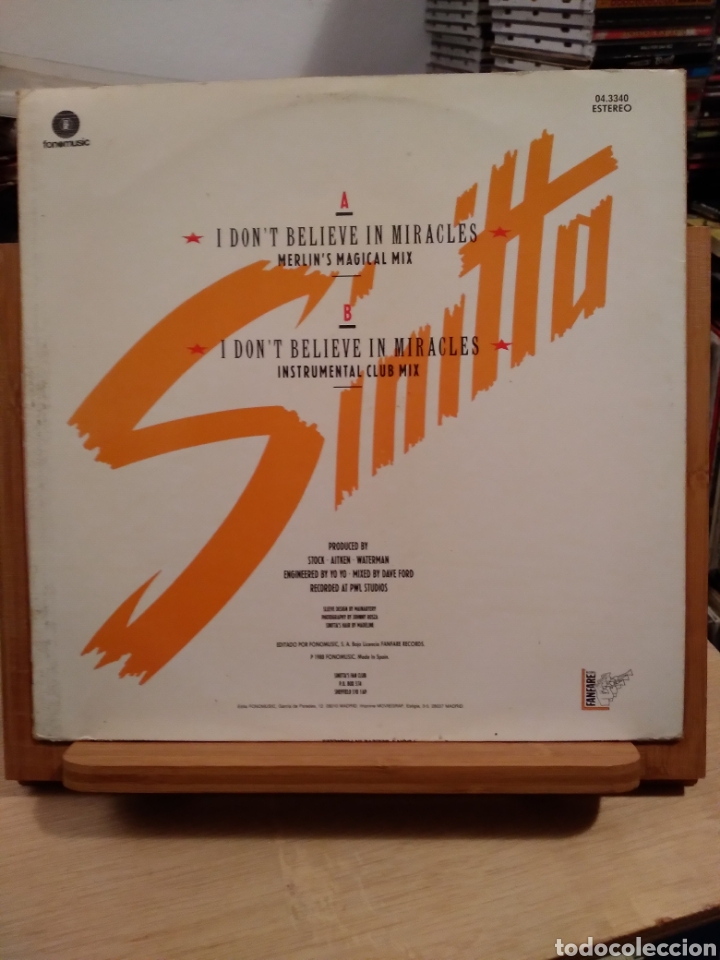 Discos de vinilo: SINITTA - I DONT BELIEVEBIN MIRACLES - ES.88 - Foto 3
