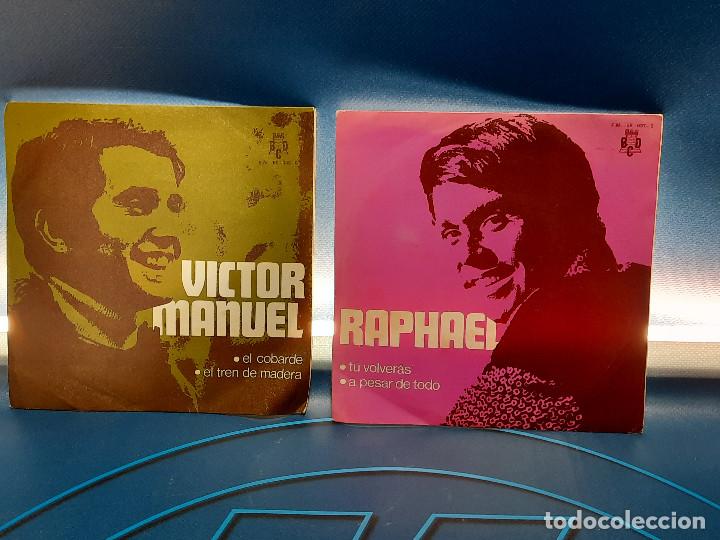 Discos de vinilo: 2 Singles, Raphael + Victor Manuel. BCD - Foto 1