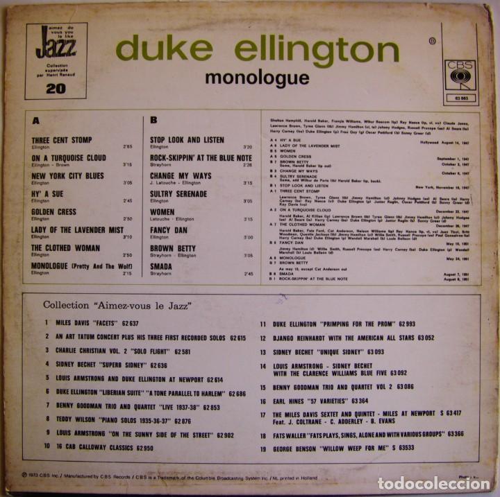 Discos de vinilo: Duke Ellington, Monologue, CBS 63563, HOLANDA - Foto 2