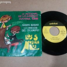 Discos de vinilo: LOS 5 MUSICALES / BABINA, BABINA / SINGLE 7 PULGADAS. Lote 324870958