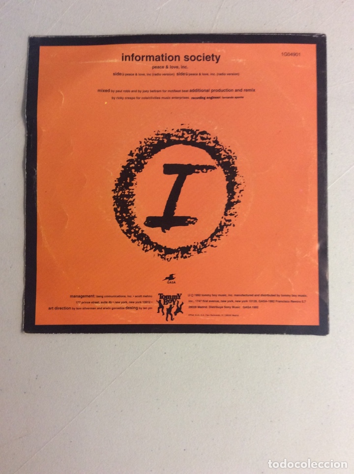 Discos de vinilo: Information society. Peace & love, inc. - Foto 2