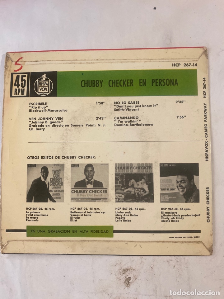 Discos de vinilo: CHUBBY CHECKER-EN PERSONA-1963 - Foto 2