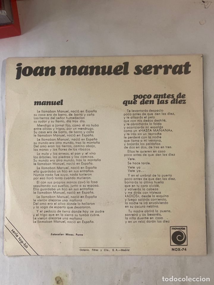 Discos de vinilo: JOAN MANUEL SERRAT-MANUEL-1968-NUEVO!!!! - Foto 2
