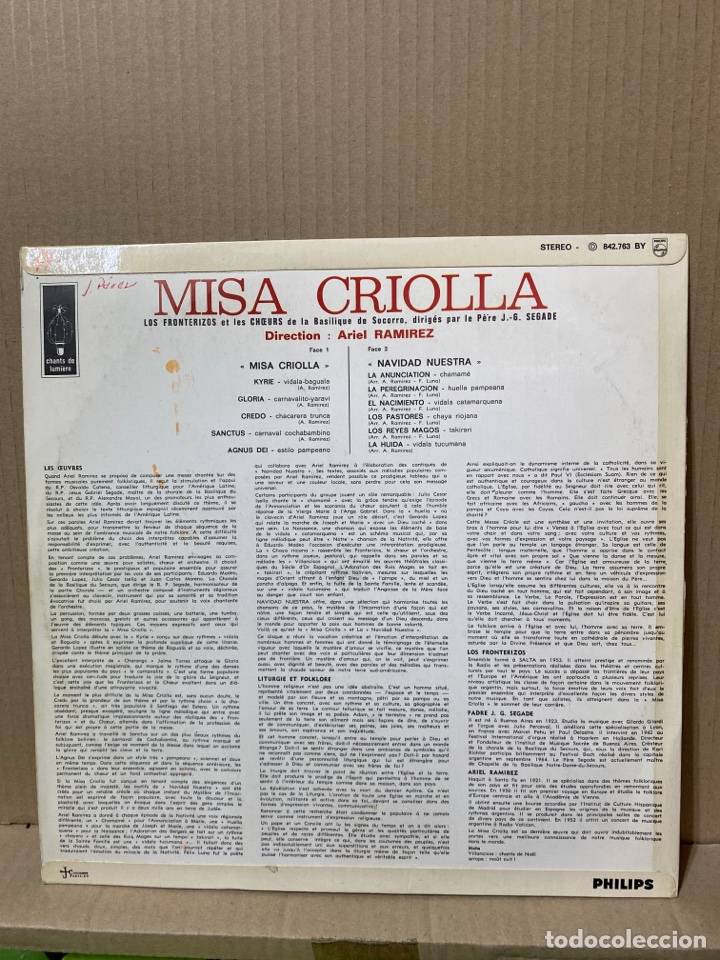 Discos de vinilo: LP MISA CRIOLLA, NAVIDAD NUESTRA. Dir. ARIEL RAM&Iacute;REZ. - Foto 2