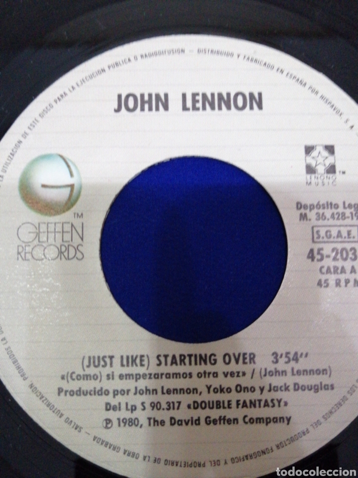 Discos de vinilo: JOHN LENNON (JUSST LIKE) STARTING OVER - Foto 5