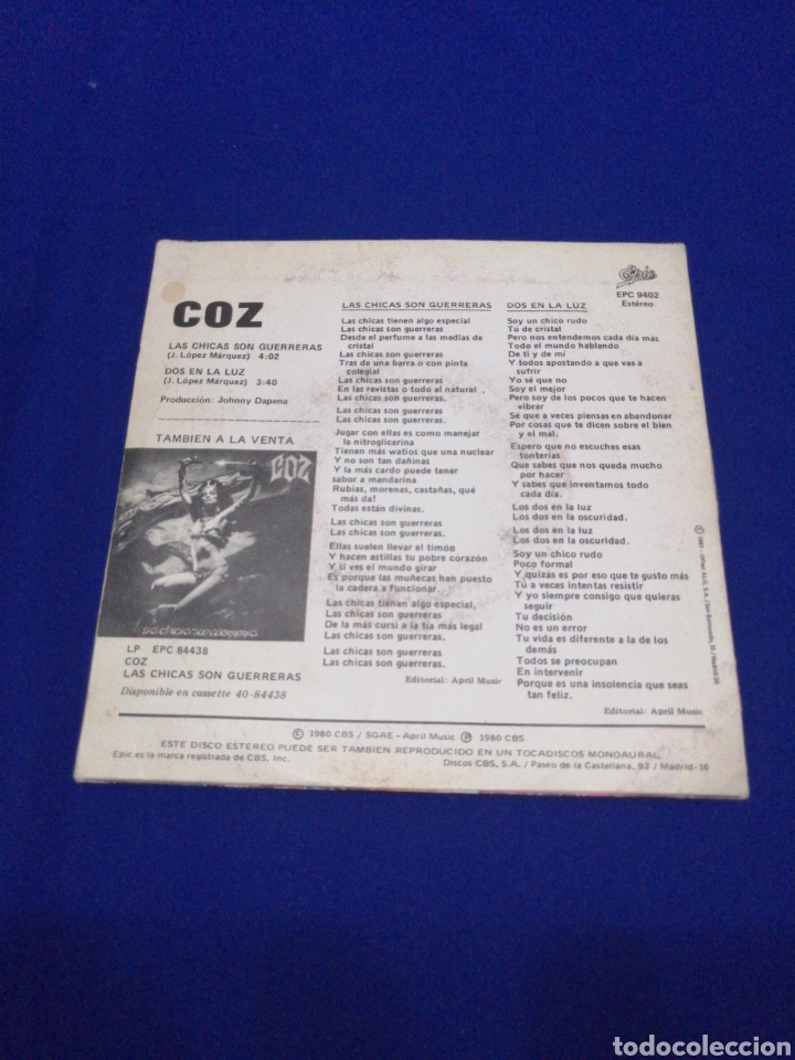 Discos de vinilo: COZ (LAS CHICAS SON GUERRERAS) - Foto 2