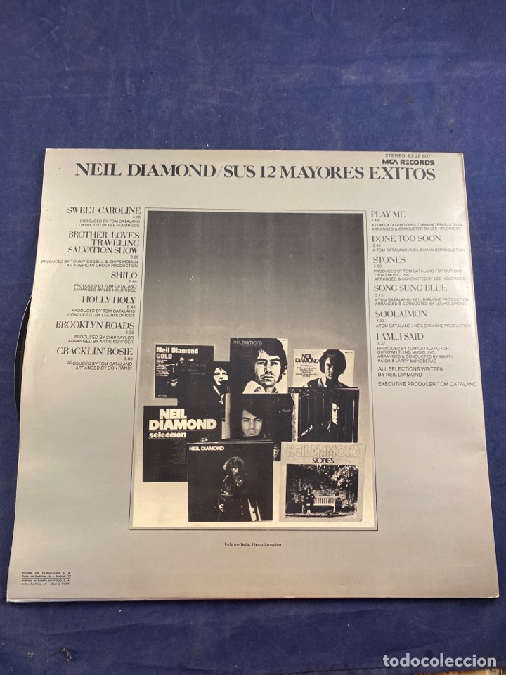 Discos de vinilo: NEIL DIAMOND SUS 12 MAYORES &Eacute;XITOS - Foto 3