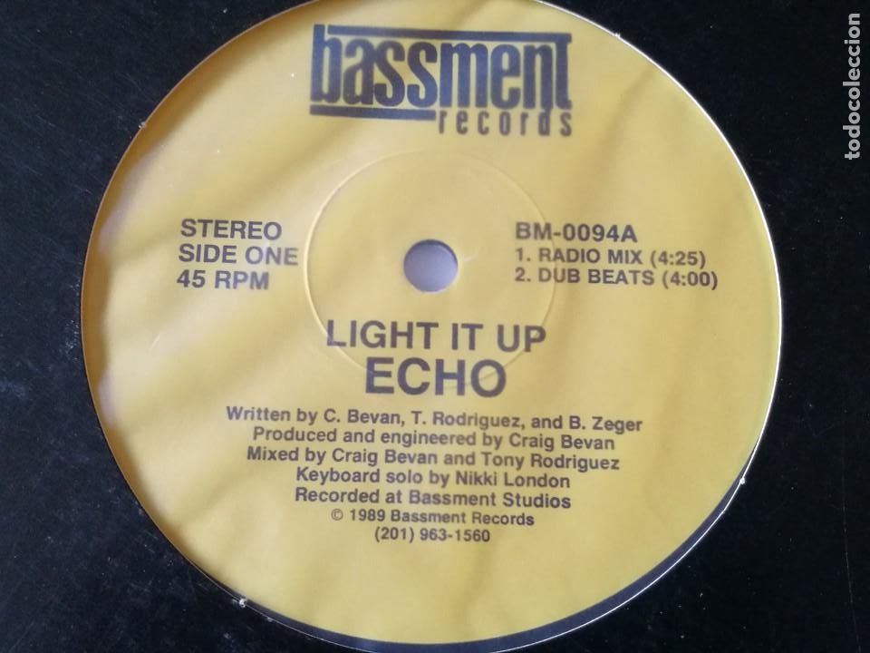 Discos de vinilo: Echo - Light It Up - 1989 - Foto 1