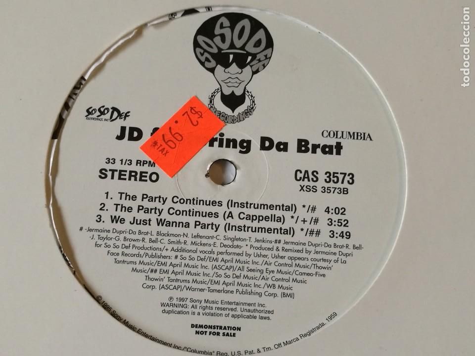 Discos de vinilo: JD Featuring Da Brat - The Party Continues - 1997 - Foto 1