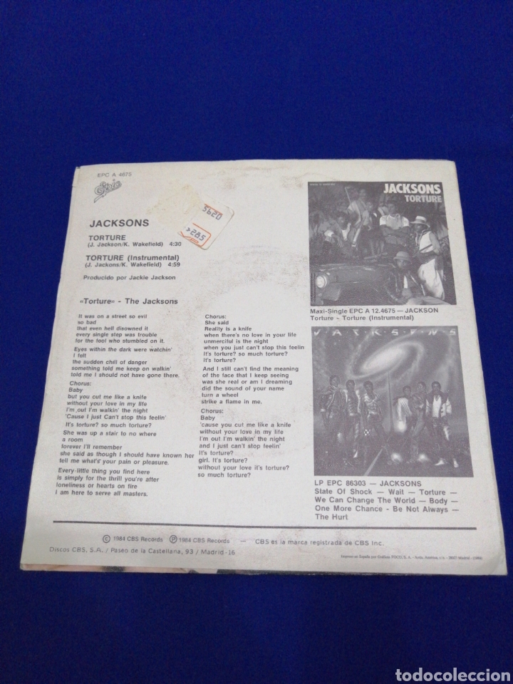 Discos de vinilo: JACKSONS TORTURE - Foto 2