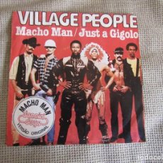 Discos de vinilo: VILLAGE PEOPLE - MACHO MAN/JUST A GIGOLO - EP 7” 45 RPM EDITADO EN PORTUGAL 1978. Lote 325368568