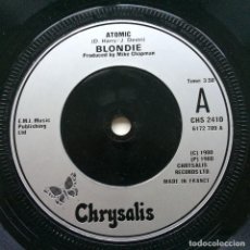 Discos de vinilo: BLONDIE ‎– ATOMIC / DIE YOUNG STAY PRETTY , UK 1980 CHRYSALIS