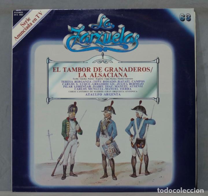 Dischi in vinile: LP. EL TAMBOR DE GRANADEROS. LA ALSACIANA. LA ZARZUELA. 63