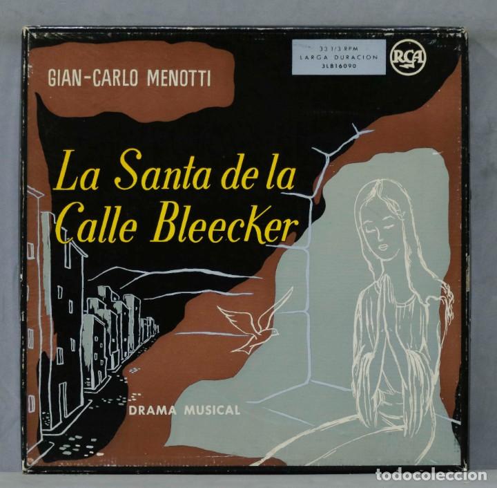 Discos de vinilo: CAJA LP. LA SANTA DE LA CALLE BLEECKER. DRAMA MUSICAL. GIAN-CARLO MENOTTI