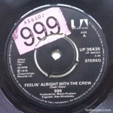 Discos de vinilo: NINE NINE NINE ‎– FEELIN' ALRIGHT WITH THE CREW , UK 1978 UNITED ARTISTS RECORDS