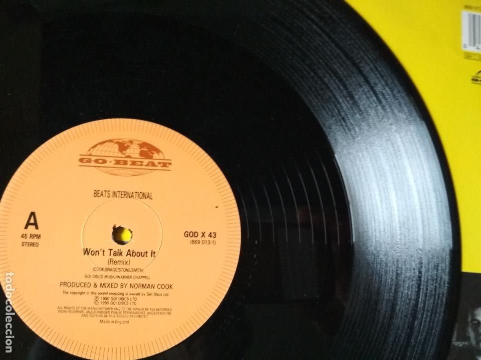 Discos de vinilo: BEATS INTERNATIONAL, WON,T TALK ABOUT IT REMIX - Foto 3