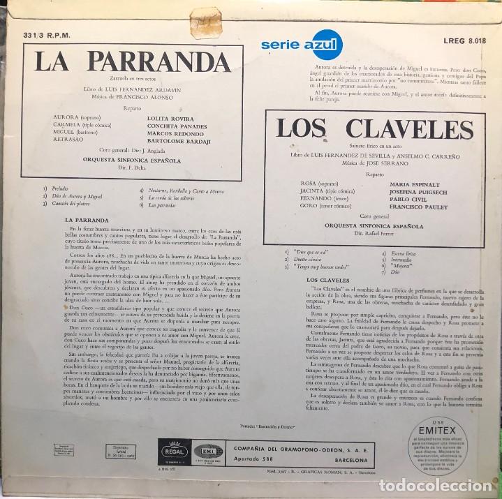 Discos de vinilo: Serrano / Francisco Alonso &ndash; Los Claveles / La Parranda - Vinilo, LP, Compilation - Foto 2
