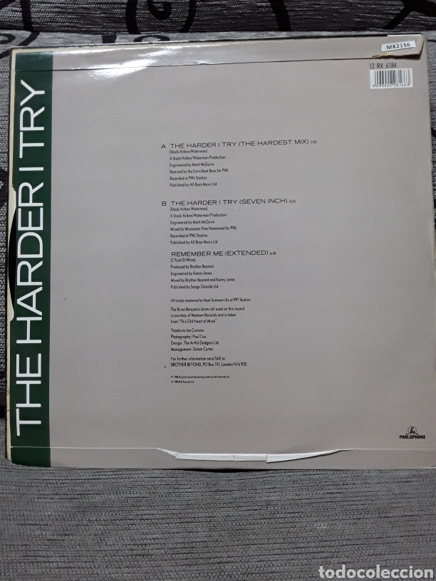 Discos de vinilo: Brother Beyond &lrm;&ndash; The Harder I Try (Remix) - Foto 2